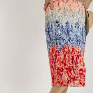 H&M Floral Pleated midi skirt